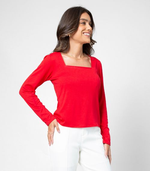 Blusa Feminina Manga Longa Rovitex Vermelho