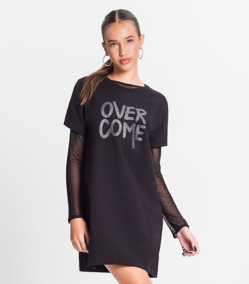 Vestido Com Blusa Juvenil Minty Preto