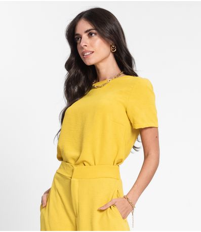 Conjunto Blusa Com Calça Pantalona Endless Amarelo