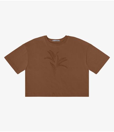Blusa Feminina Com Bordado Endless Marrom