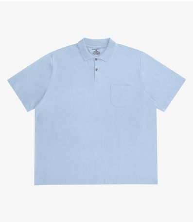 Camisa Polo Plus Size Masculina Diametro Azul