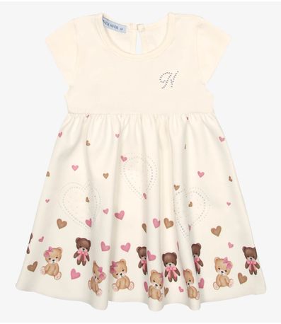 Vestido Infantil Menina Cotton Trick Nick Bege
