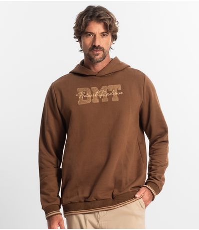 Blusão Masculino Com Capuz Moletom Diametro Marrom
