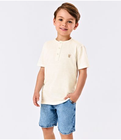 Conjunto Camiseta Com Bermuda Trick Nick Bege