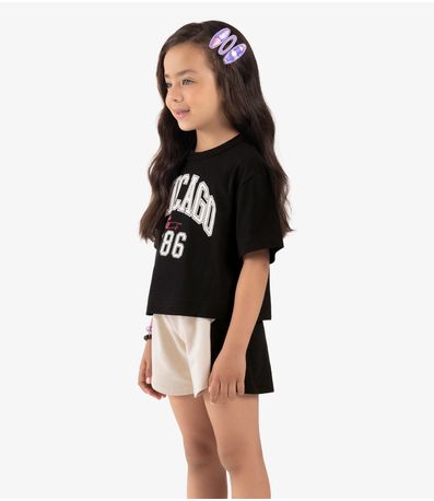 Conjunto Infantil Blusa Com Shorts Rovi Kids Preto