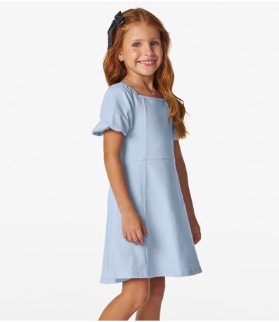 Vestido Infantil em Moletinho Denim Trick Nick Azul