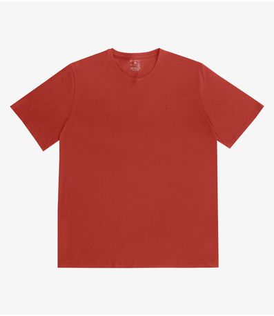 Camiseta Masculina Plus Size Meia Malha Diametro Vermelho