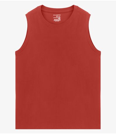 Regata Masculina Básico Meia Malha Diametro Vermelho
