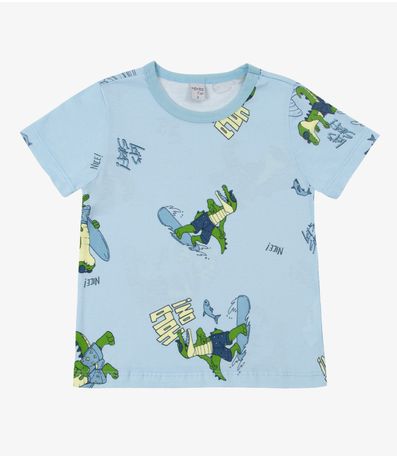 Camiseta Infantil Masculina Animais Infinita Cor Azul