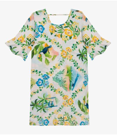 Vestido Feminino Estampado Infinita Cor Bege