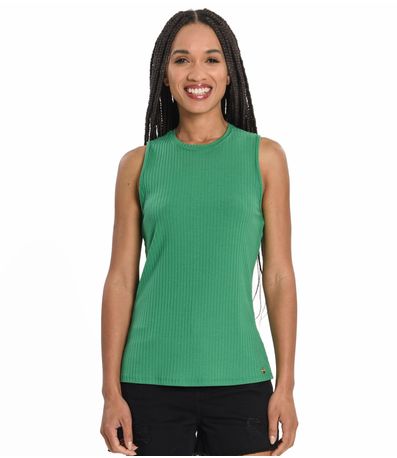 Regata Feminina Ribana Canelada Rovitex Verde