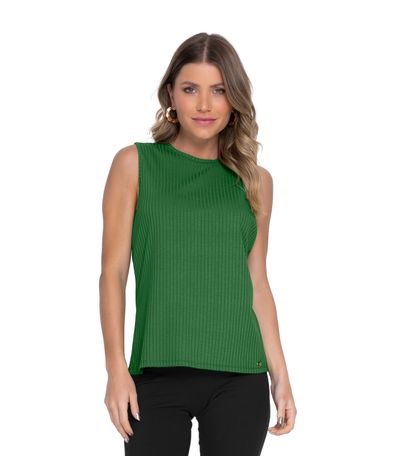 Regata Feminina Ribana Canelada Rovitex Verde