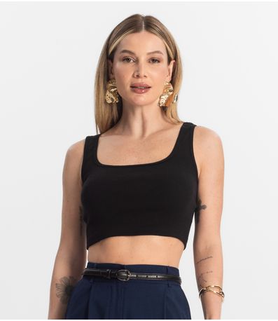 Top Básico Feminino em Ribana Rovitex Preto