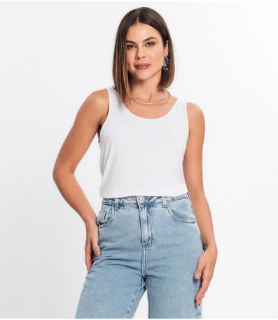 Regata Feminina Básica em Viscotorcion Rovitex Branco