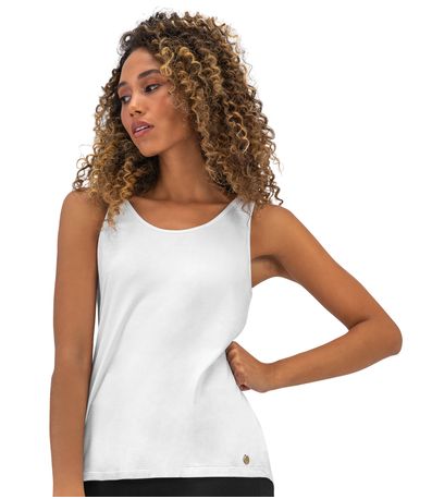 Regata Feminina Básica em Viscotorcion Rovitex Branco