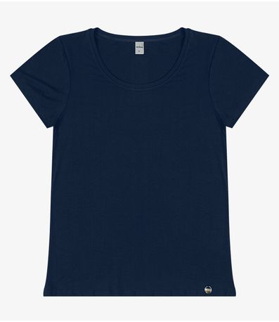Blusa Feminina Viscotorcion Básica Rovitex Azul
