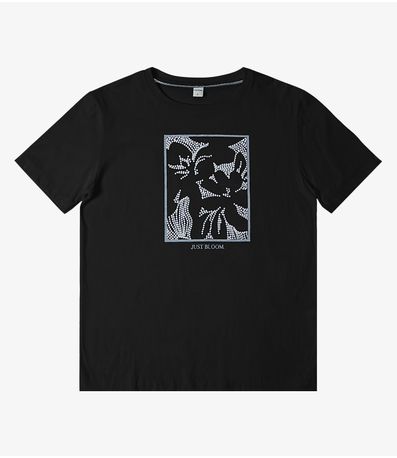 Camiseta T-Shirt em Meia Malha Rovitex Preto