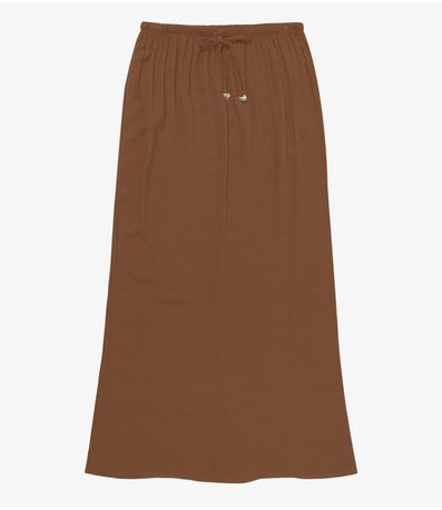 Saia Midi Feminina em Twill Cey Rovitex Marrom