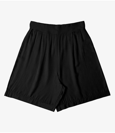 Bermuda Feminina em Viscose Sarjada Pesada Rovitex Preto
