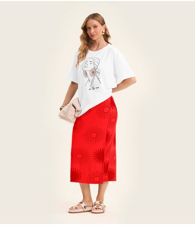 Blusa Feminina Manga Curta em Meia Malha Rovitex Branco