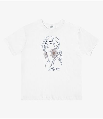 Blusa Feminina Manga Curta em Meia Malha Rovitex Branco