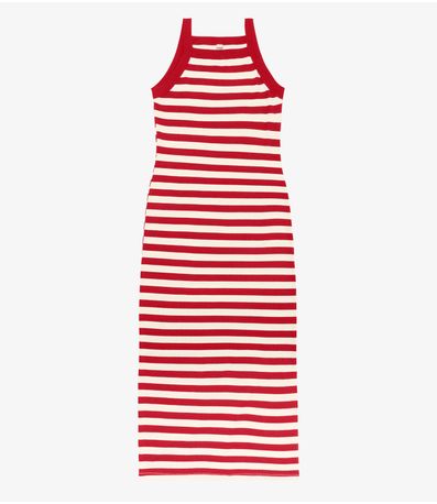 Vestido Midi Feminino em Ribana de Viscose Rovitex Vermelho