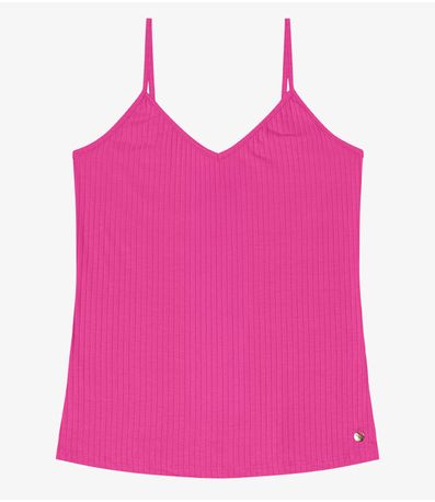 Blusa De Alça Feminina Ribana Canelada Rovitex Rosa