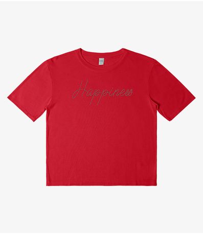 Blusa Feminina Manga Curta Visco Tricot Rovitex Vermelho