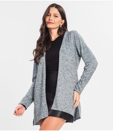 Cardigan Feminino Alongado Infinita Cor Azul