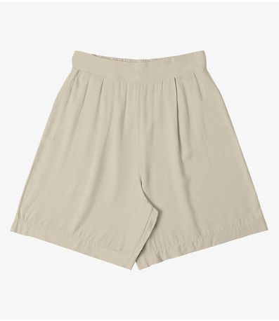Bermuda Feminina em Viscose Sarjada Pesada Rovitex Bege