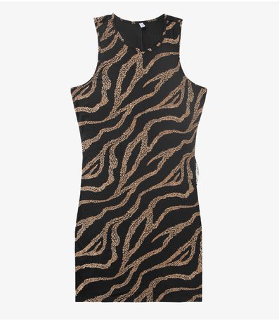 Vestido Plus Size Estampado Infinita Cor Preto