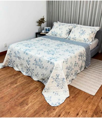 Cobreleito Casal Estampado Dupla Face Lepper Branco