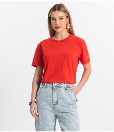 Blusa Básica Feminina Meia Malha Rovitex Laranja