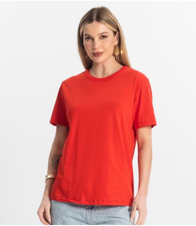 Blusa Básica Feminina Meia Malha Rovitex Laranja