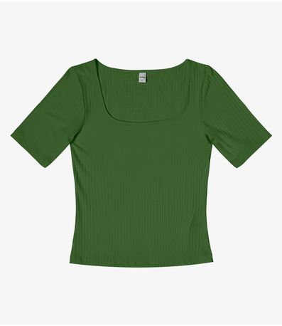Blusa em Ribana Canelada Rovitex Verde