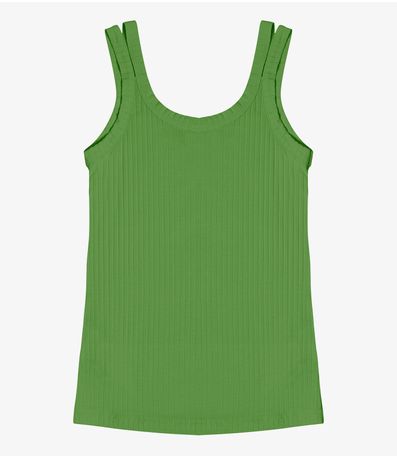 Blusa com Alças em Ribana Canelada Rovitex Verde