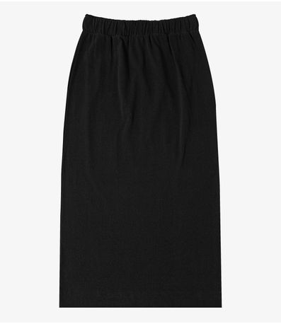 Saia Midi Feminina em Malhão Rovitex Preto