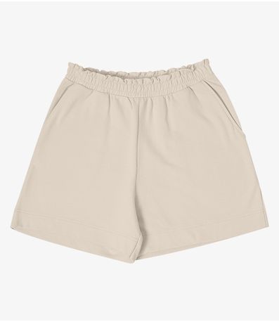 Shorts Feminino em Moletom Sarjado Rovitex Bege