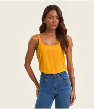 Regata em Ribana Canelada Rovitex Amarelo