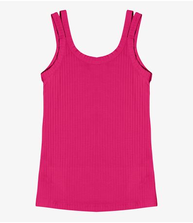 Blusa com Alças em Ribana Canelada Rovitex Rosa