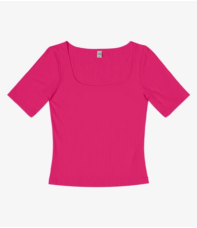 Blusa em Ribana Canelada Rovitex Rosa