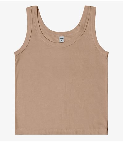 Regata em Ribana de Viscose Rovitex Marrom