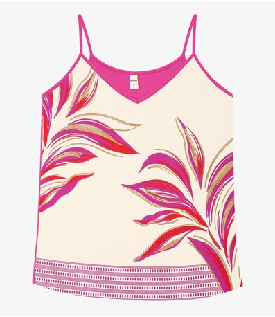 Blusa de Alças Poly Flex Ribana de Viscose Rovitex Rosa