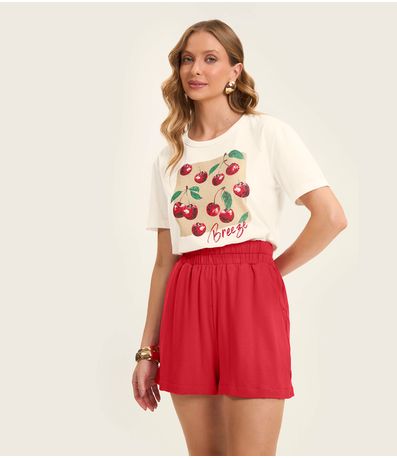 Shorts Feminino Molecotton de Vicose Rovitex Vermelho