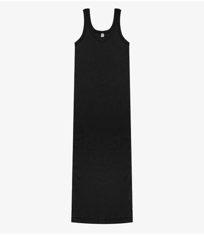 Vestido Longo em Ribana Rovitex Preto