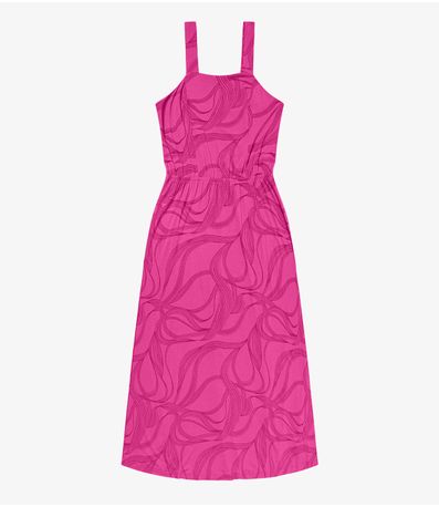 Vestido Midi em Viscotorcion Rovitex Rosa