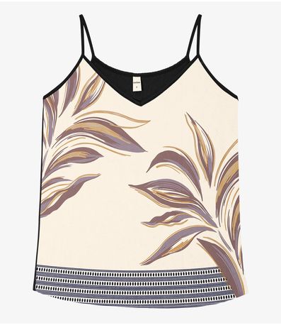 Blusa de Alças Poly Flex Ribana de Viscose Rovitex Preto