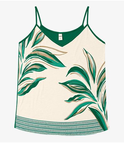 Blusa de Alças Poly Flex Ribana de Viscose Rovitex Verde