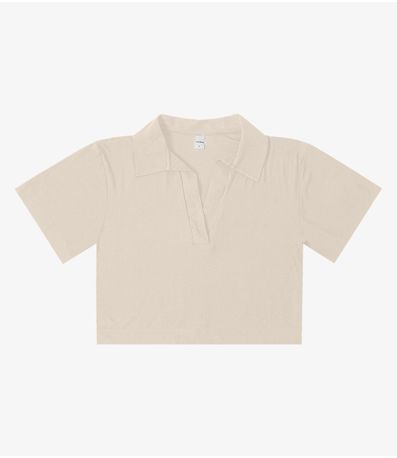 Blusa Feminina Manga Curta em Visco Rovitex Bege
