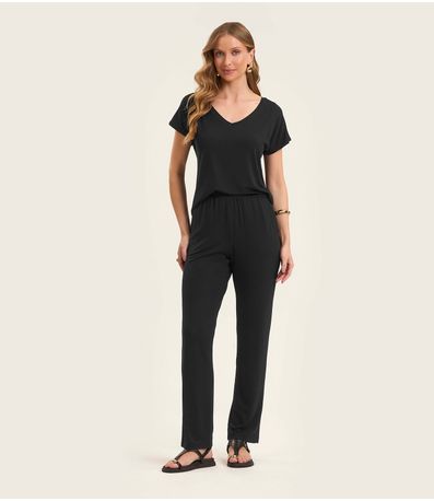 Calça Feminina em Molecotton de Viscose Rovitex Preto